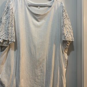 Maurices White Short Sleeve Top with Eyelet Detail